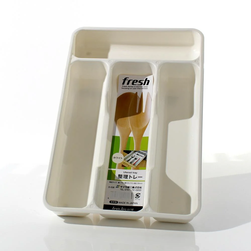 4-Compartment White Organizer Tray - Image 2