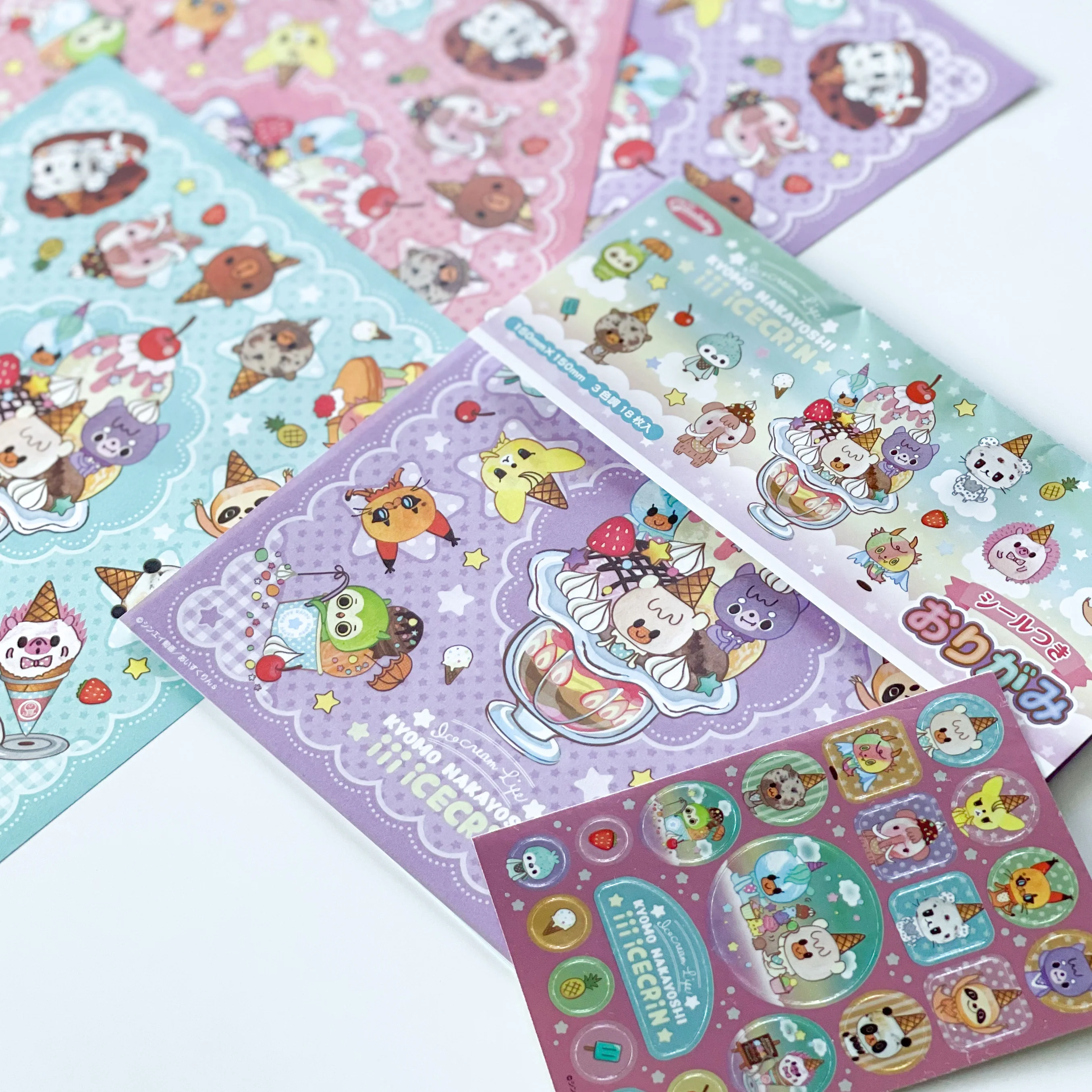 Animal Ice Cream Origami Paper with Stickers - Image 6