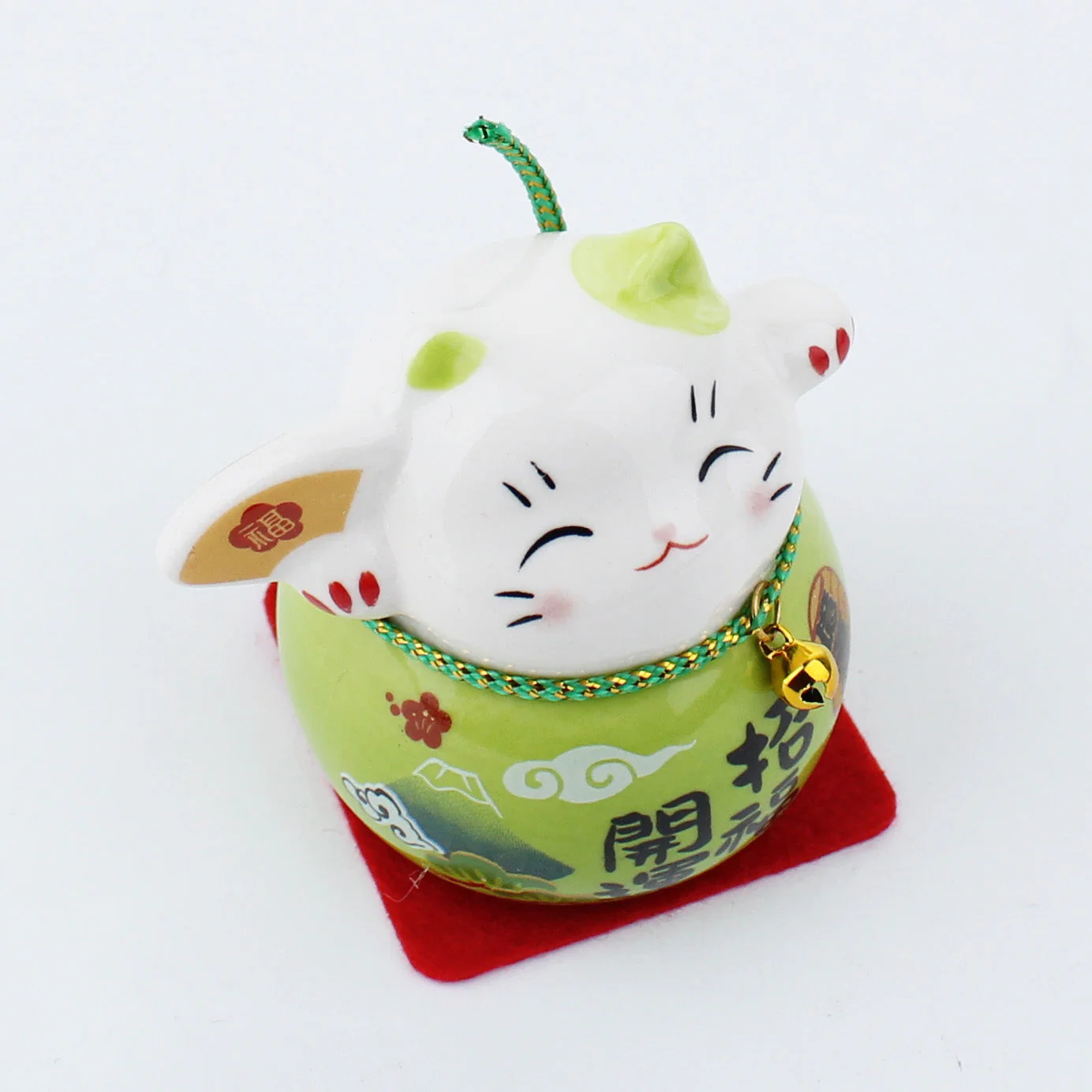 Ceramic Lucky Cat (Green) - Image 3