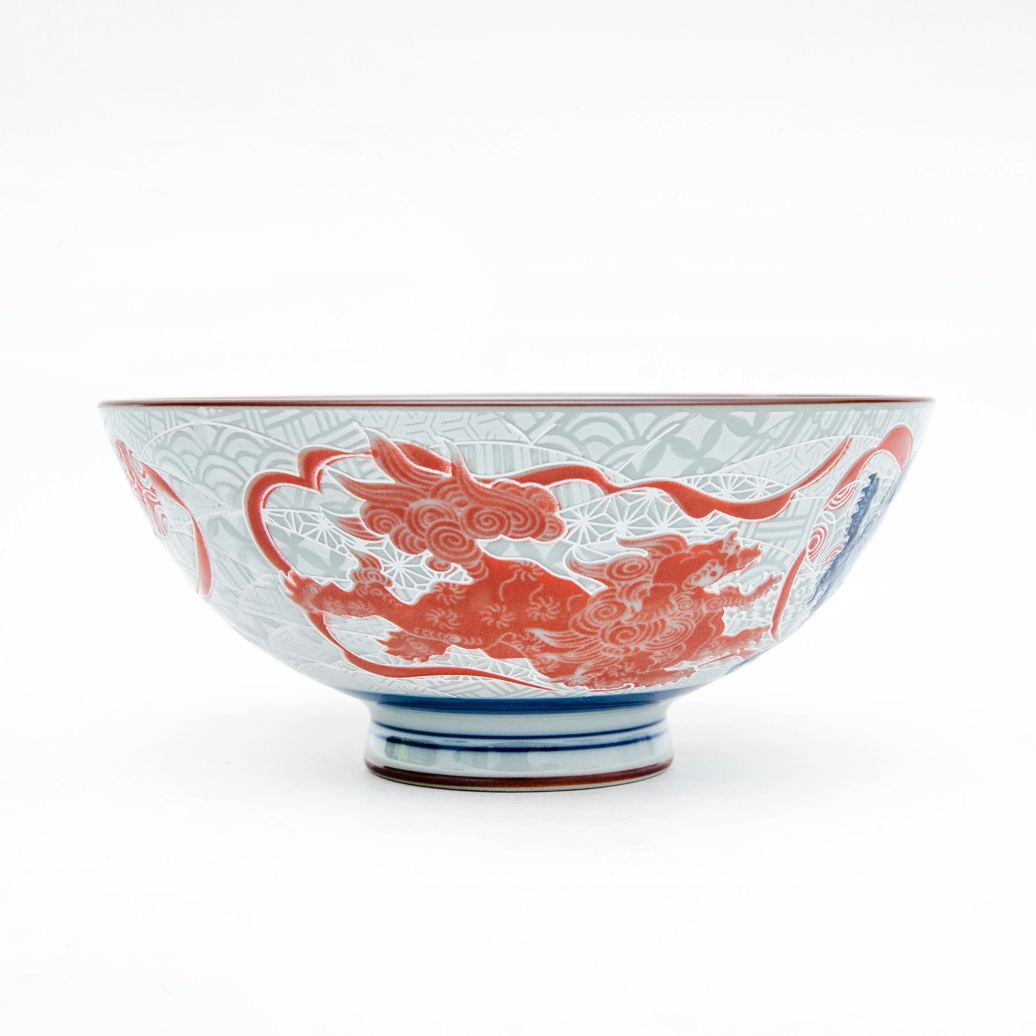 14.2cm Karashishi Lion Porcelain Rice Bowl  XL - Image 3