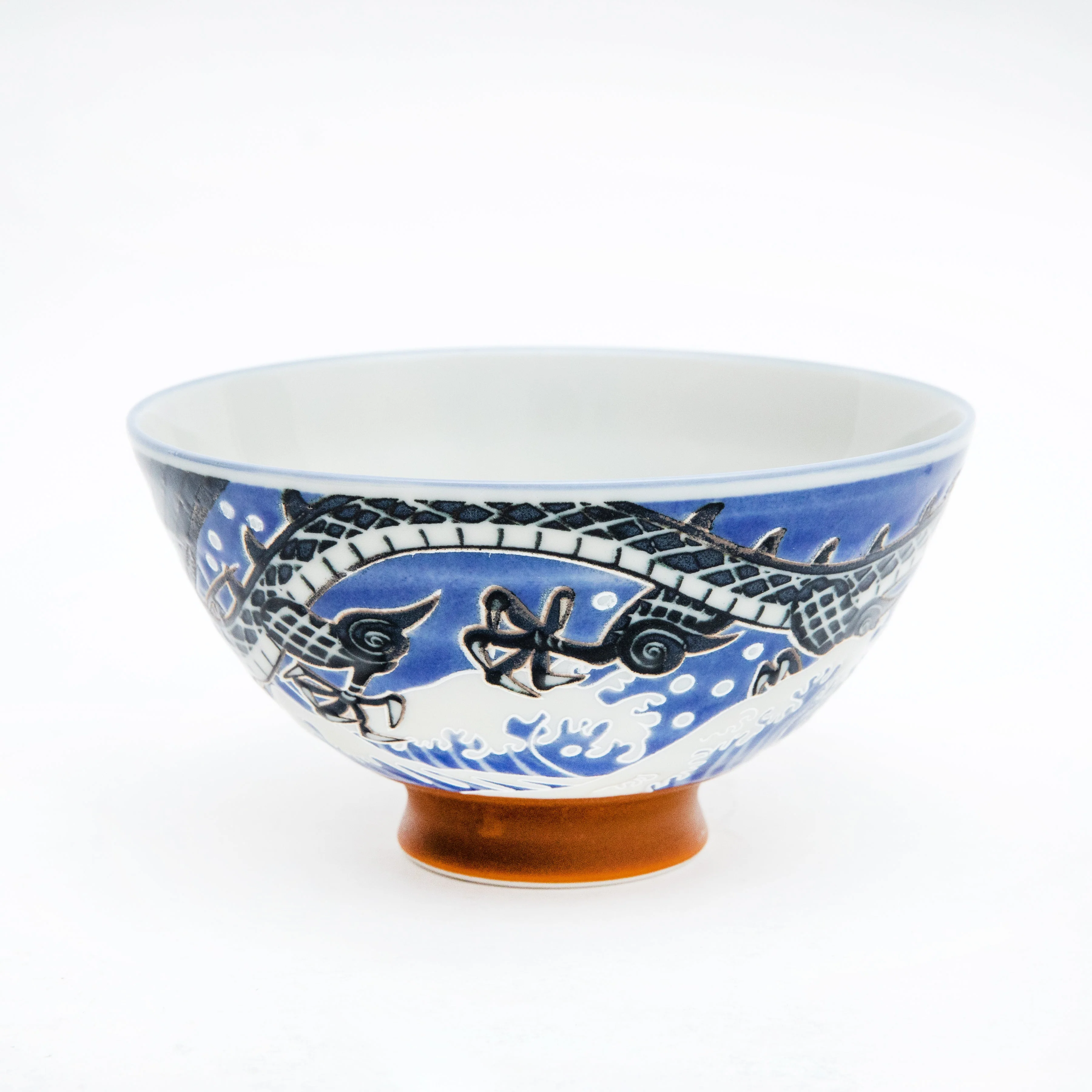12.2cm Wave Dragon Porcelain Rice Bowl  L - Image 2