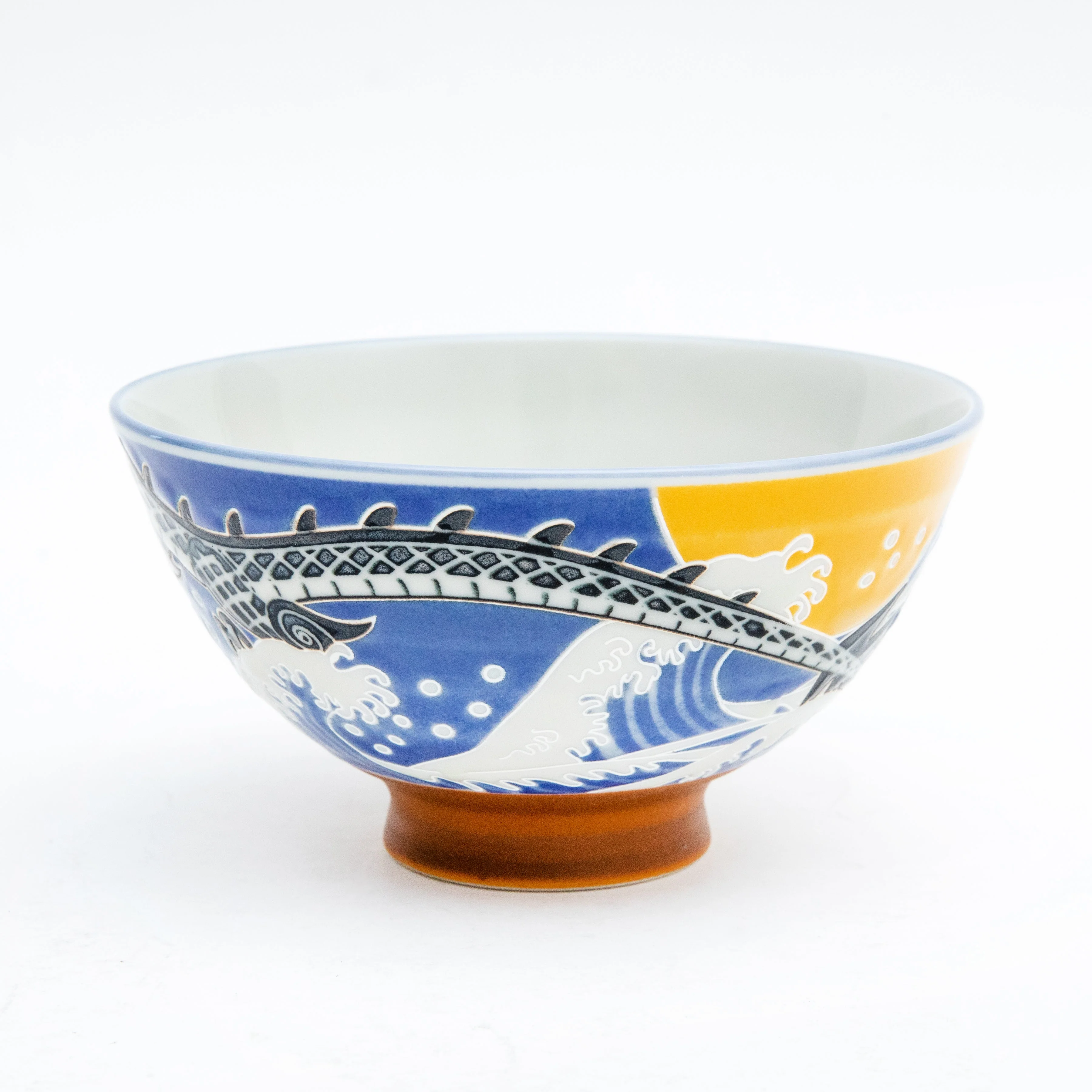 11.4cm Wave Dragon Porcelain Rice Bowl  M - Image 2