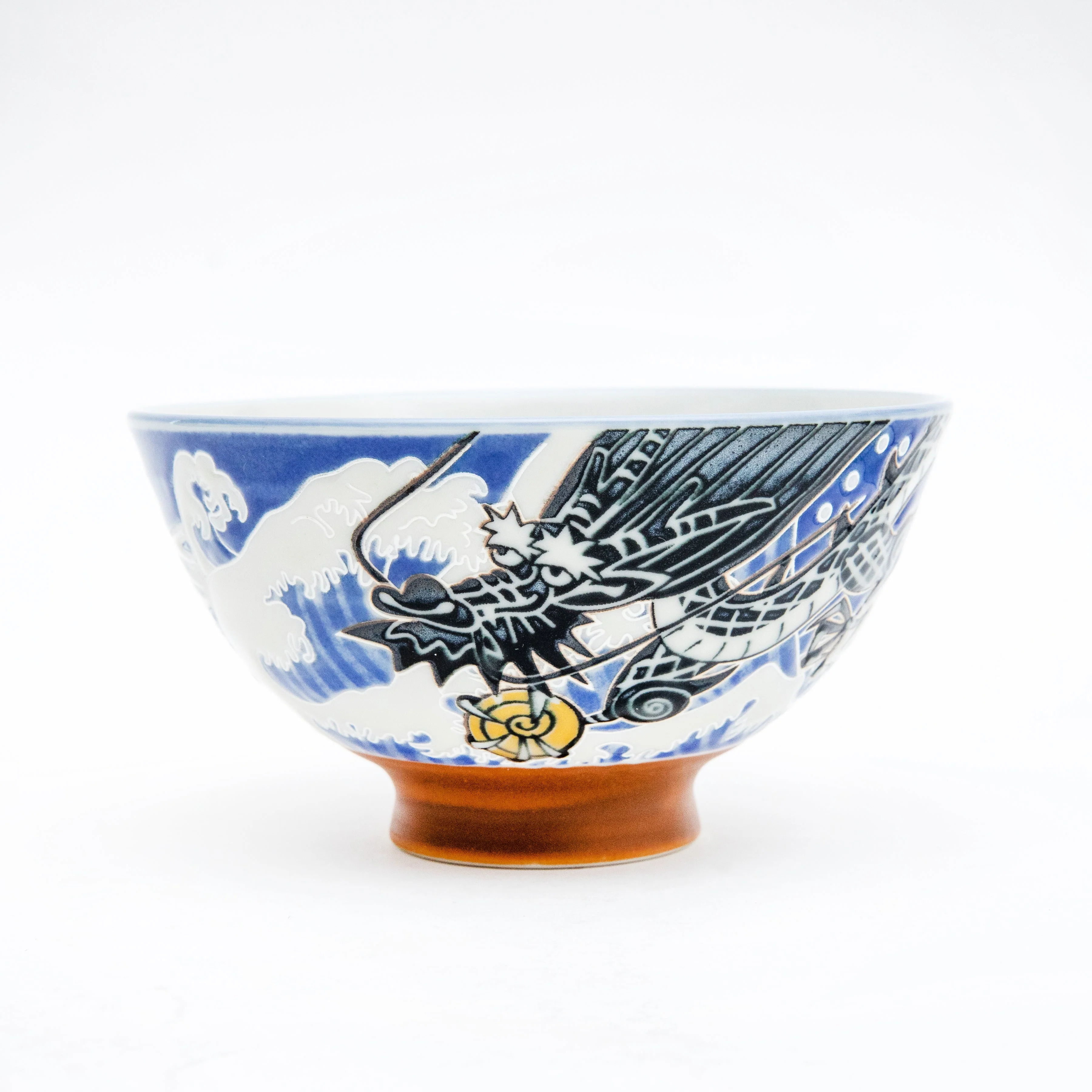 11.4cm Wave Dragon Porcelain Rice Bowl  M - Image 3