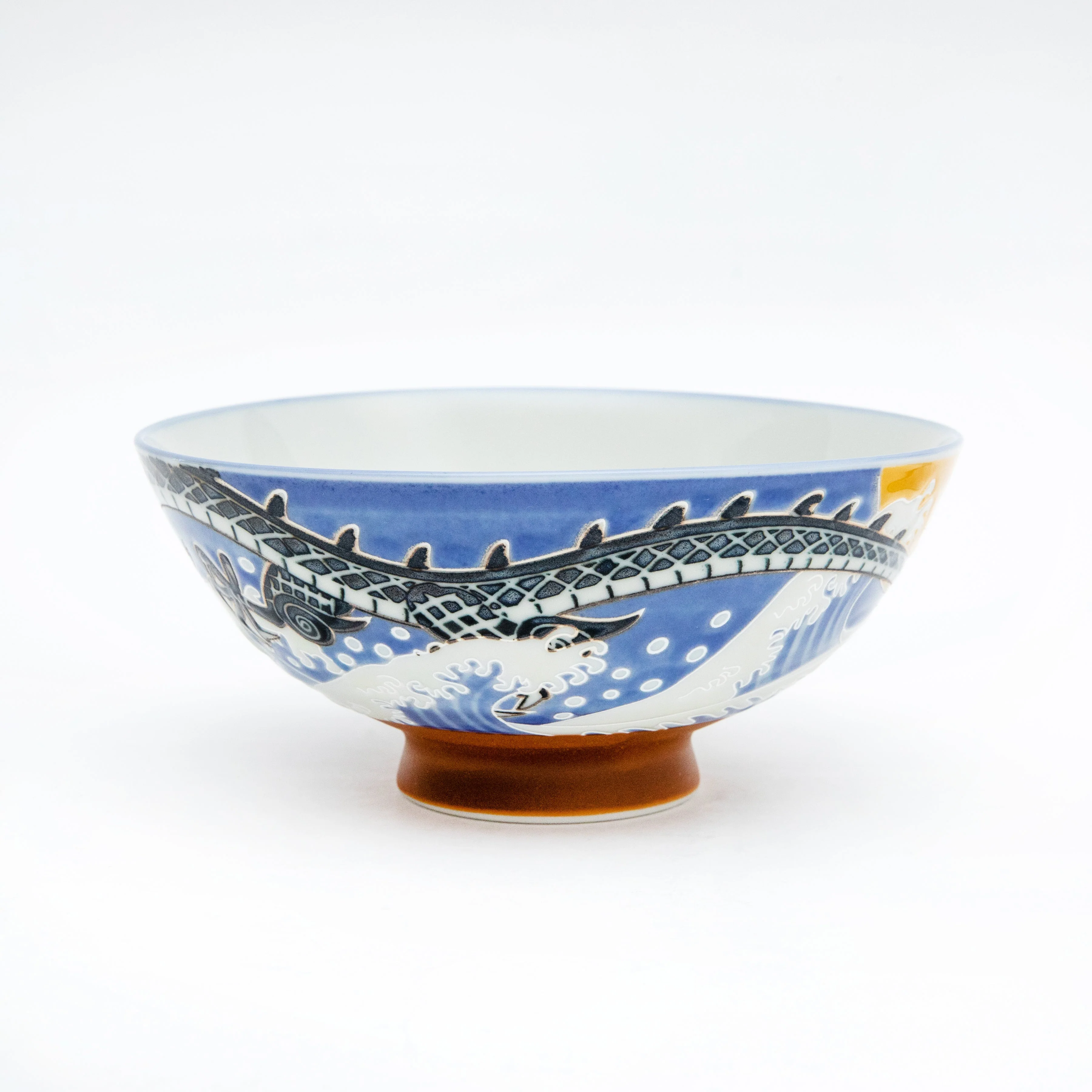 14.2cm Wave Dragon Porcelain Rice Bowl  XL - Image 2