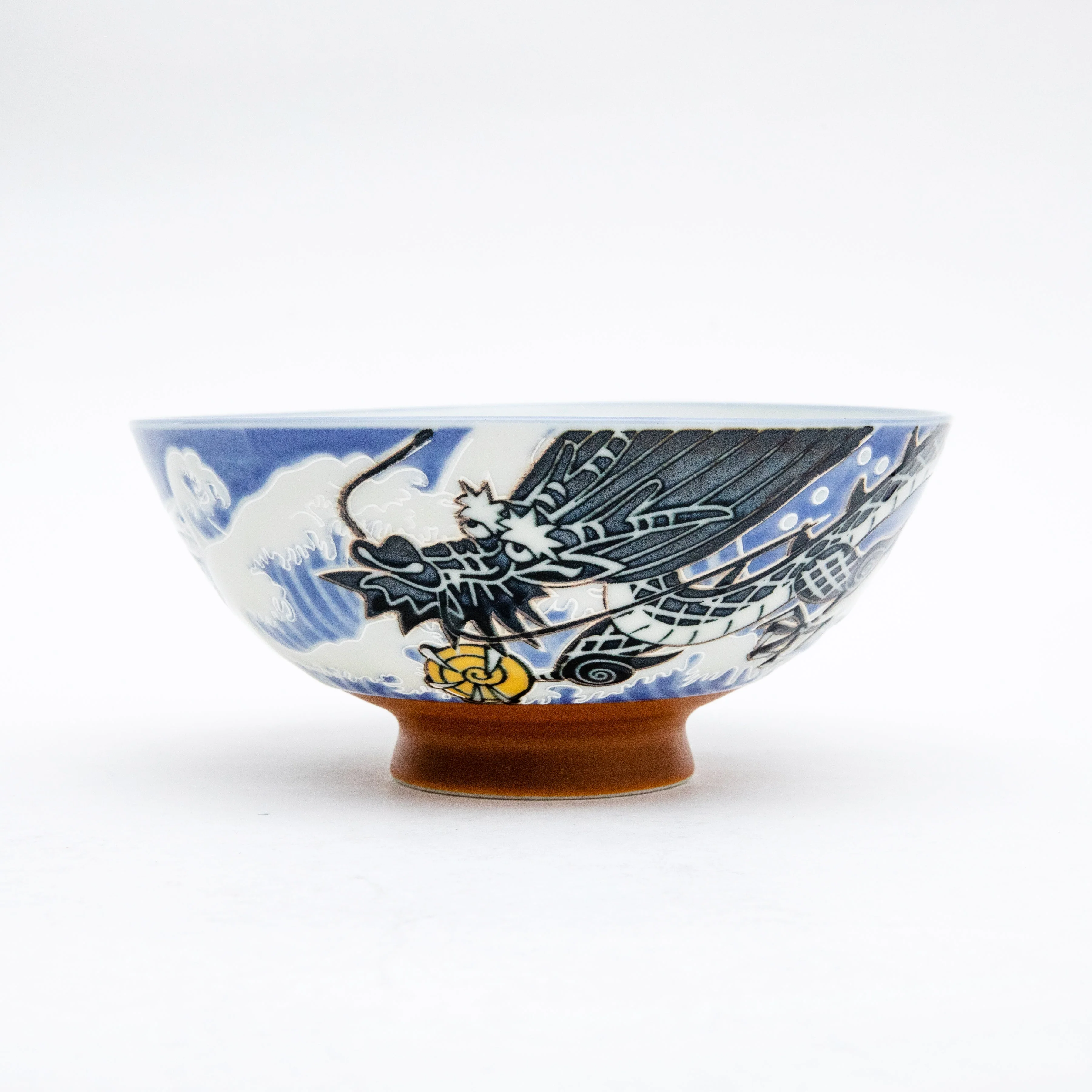 14.2cm Wave Dragon Porcelain Rice Bowl  XL - Image 3