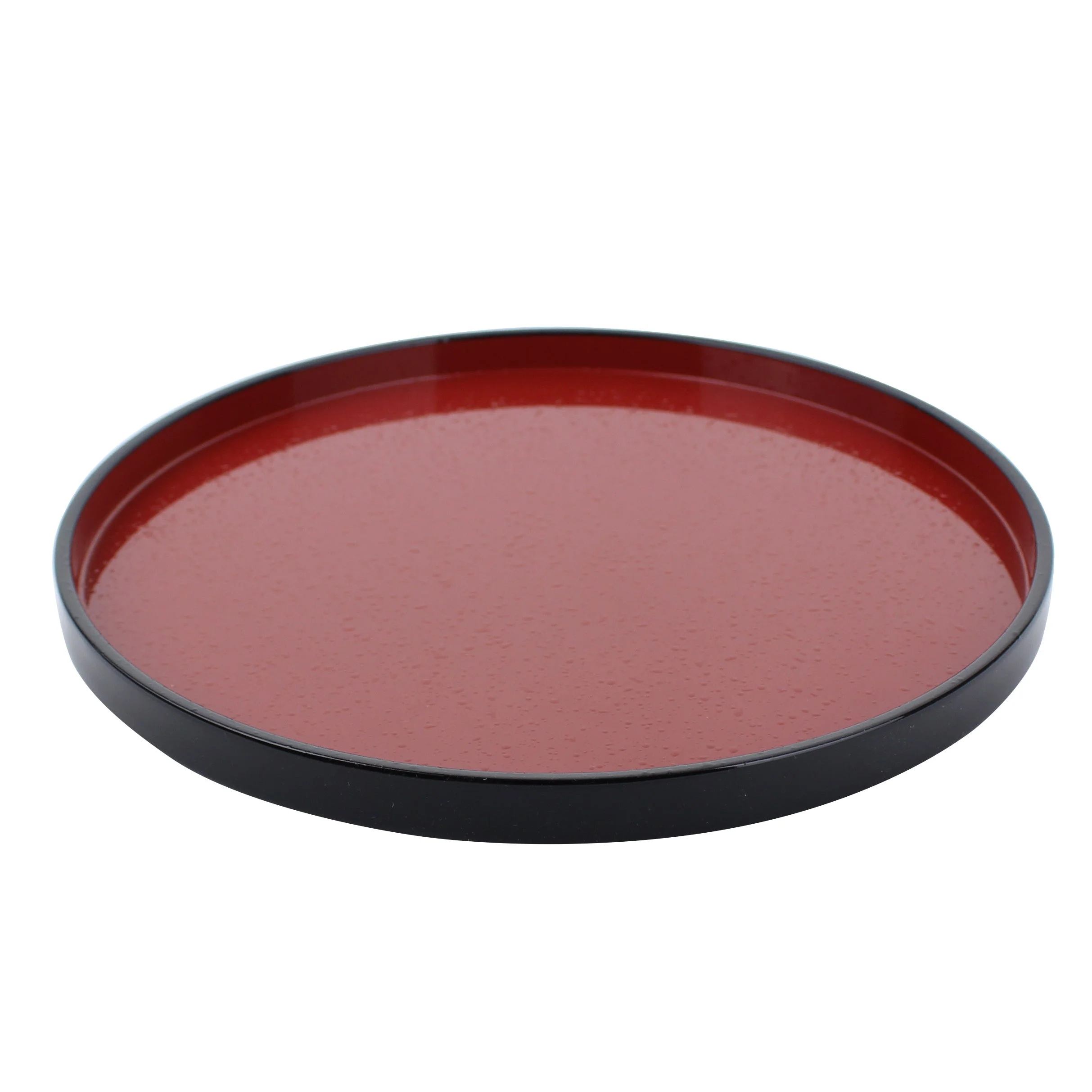 Black & Red Round Vermilion Bottom Tray 24cm