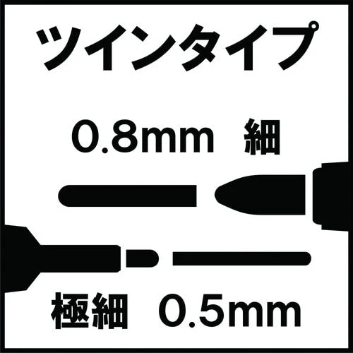 Rush On Teranishi Chemical Red Double-Ended: 0.5 mm Fine Tip & 0.8 mm Felt Tip Water-Based Ink Marker Pen - Image 3