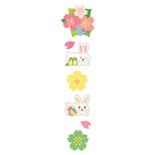 Ryuryu Cherry Blossom & Rabbit Spring 3-Way: Separate, Stick & Stack Stickers HCSN01 - Image 2