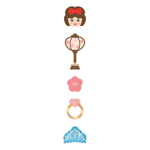 Ryuryu Hinamatsuri Doll Spring 3-Way: Separate, Stick & Stack Stickers HCSN07 - Image 2