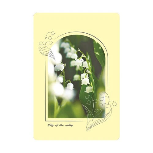 Ryuryu Lily of the valley Silver Foil Transparent Frame Greeting Card