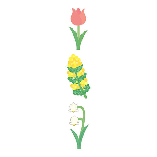 Ryuryu Spring Flower 3-Way: Separate, Stick & Stack Stickers HCSN05 - Image 2