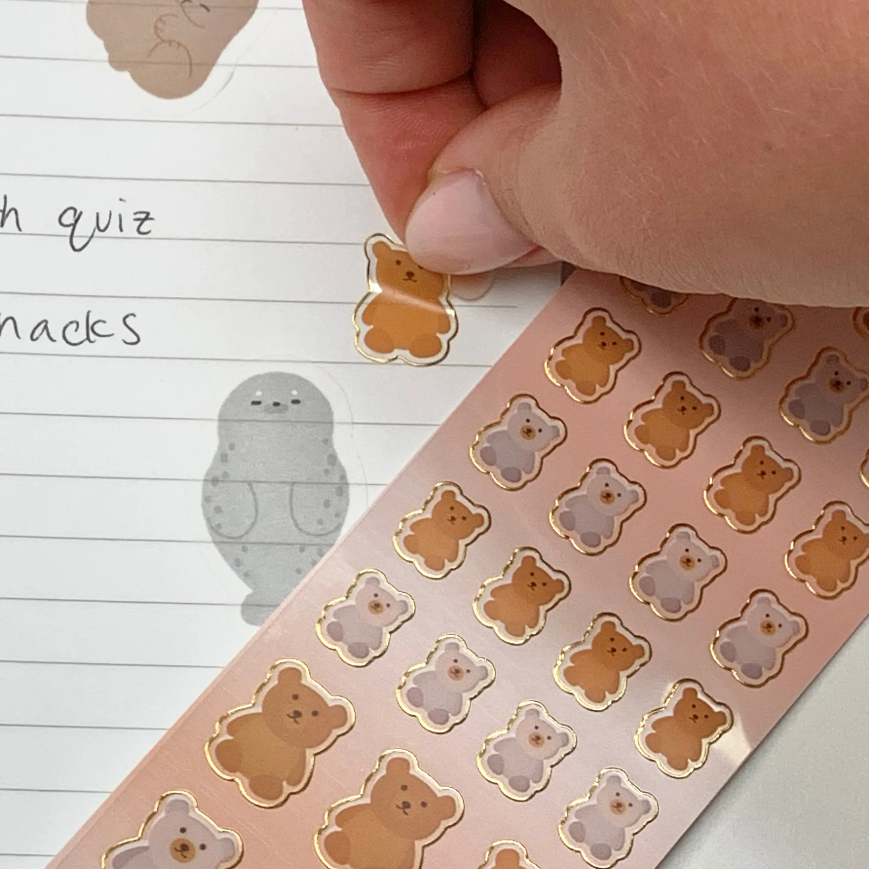 Ryuryu Teddy Bear PVC Stickers GS15 - Image 2