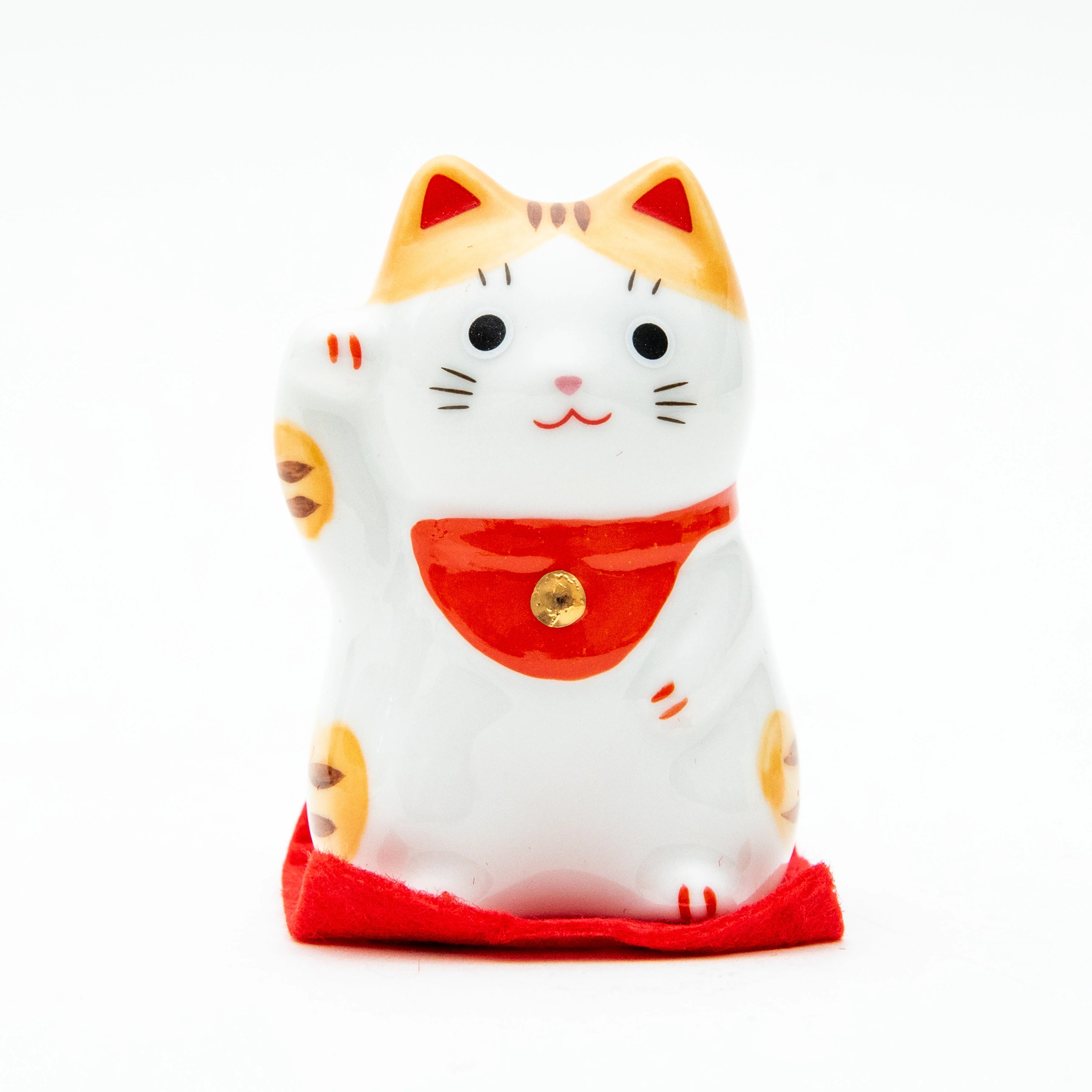 S Beckoning Cat With Zabuton Cushion Ceramic Ornament - Image 2