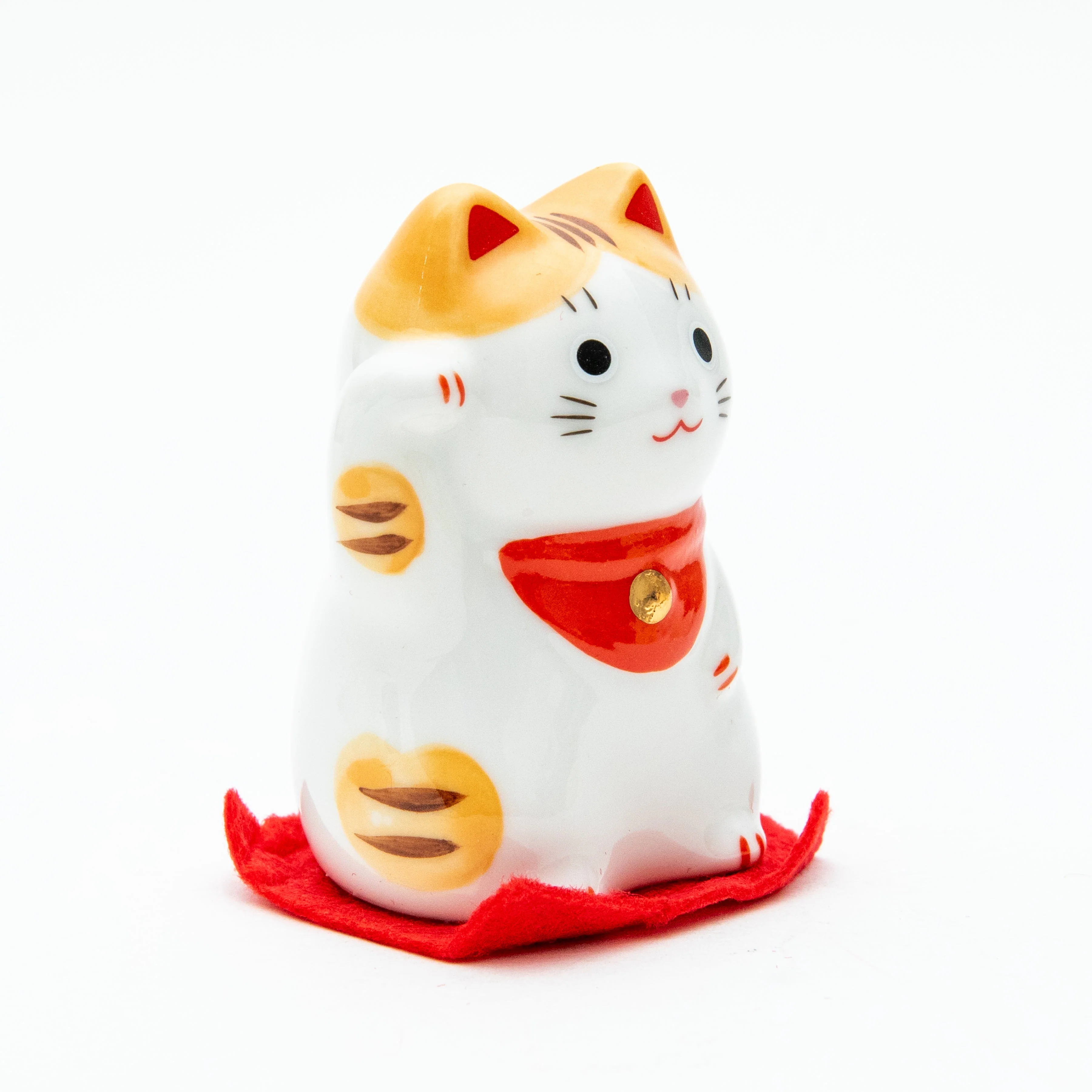 S Beckoning Cat With Zabuton Cushion Ceramic Ornament - Image 4