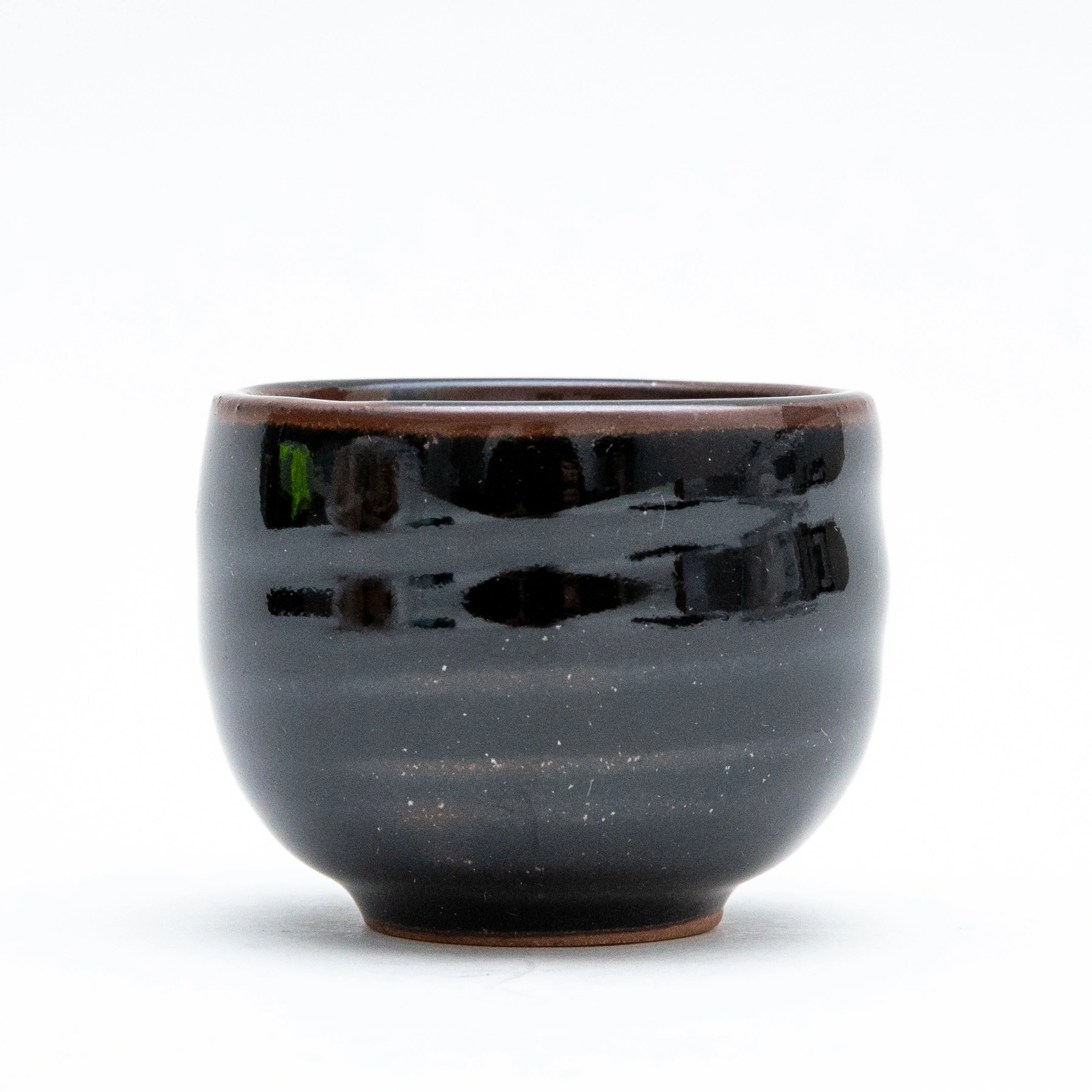 6cm Round Tenmoku Ceramic Sake Cup - Image 2