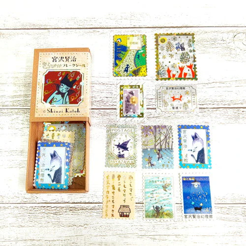 Seal Do Miyazawa Kenji: Amenimo Makezu, Yuki Watari, Spring and Asura Sticker Flakes ks-fb-10006 - Image 4