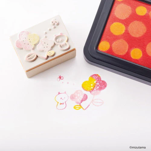 Shachihata Iro-zukuri Stamp Pad Kit (Panda & Flower) - Image 3