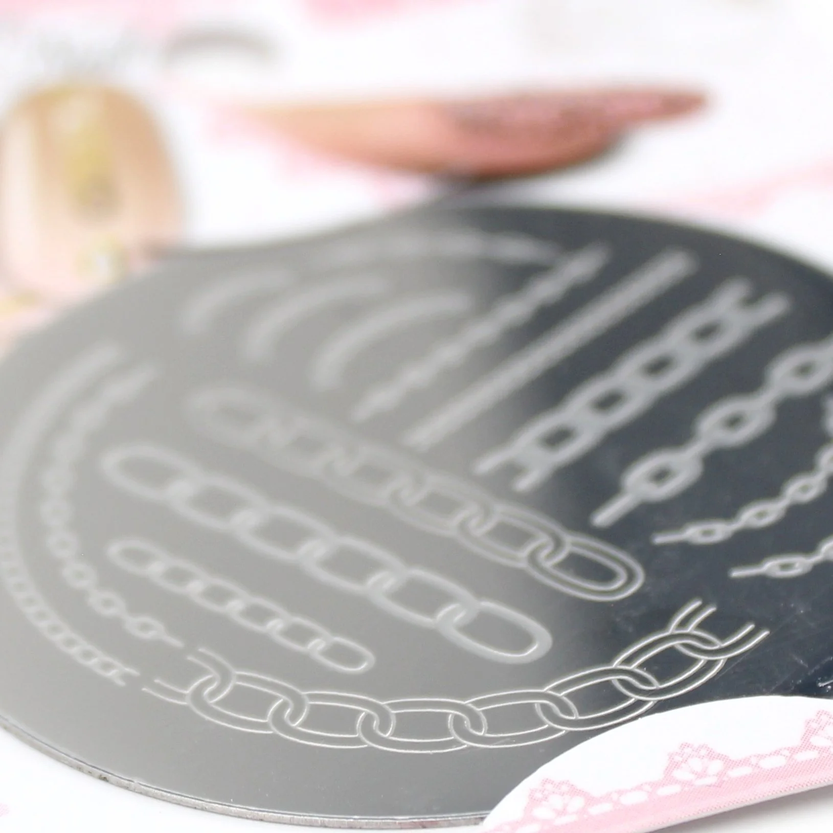 Stamping Plate (Iron/Nail Art/Chain/d.5.5cm) - Image 4