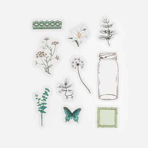 BGM Blooming Flower in a Bottle Sticker Flakes (Dark Green) - Image 2