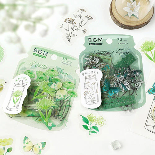 BGM Blooming Flower in a Bottle Sticker Flakes (Light Green) - Image 3