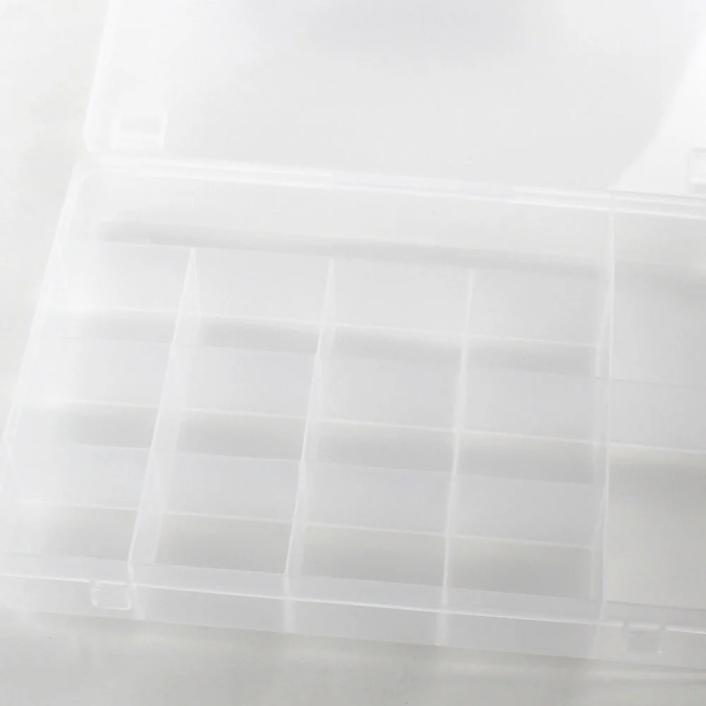 15-Section Semi-Transparent Storage Box with Compartments - Image 3