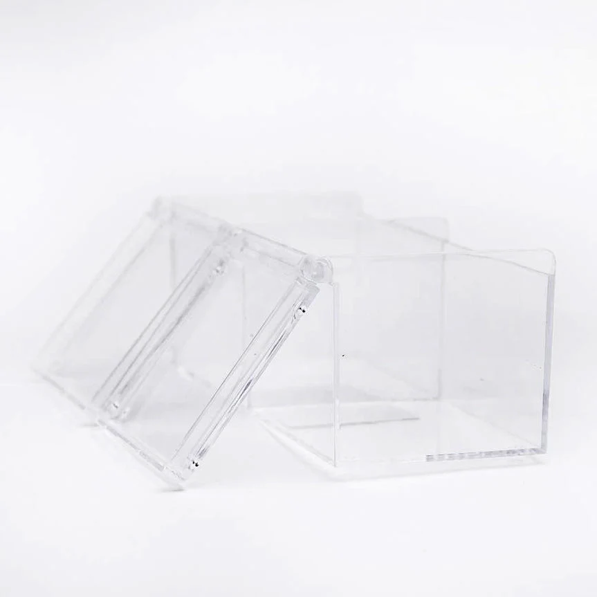 Double Pocket Clear Storage Case with Lid and Compartments - Image 2