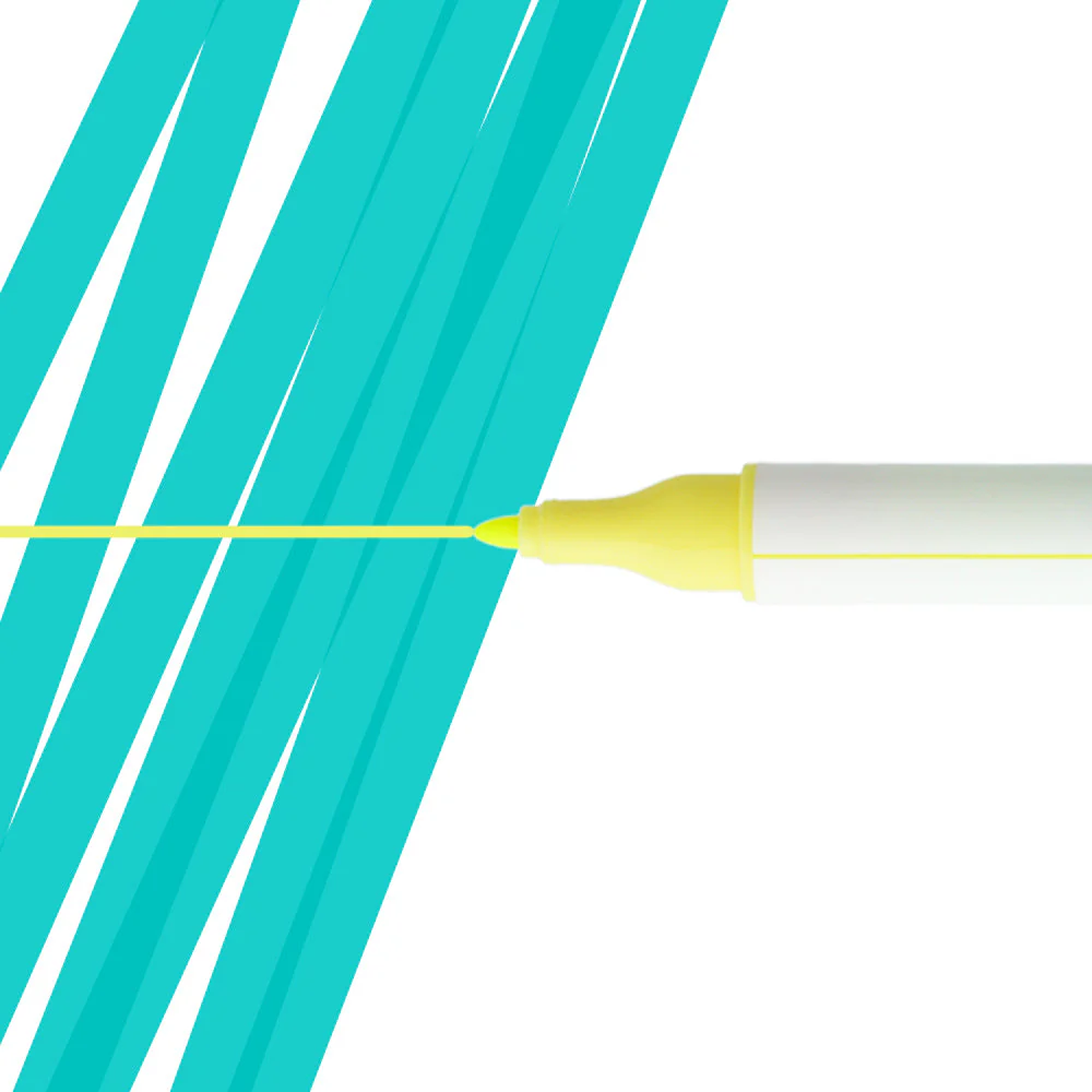 Sun-Star DECOT Dual-Ended: Chisel Tip & Bullet Tip Marker - Aqua Blue,Yellow - Image 2