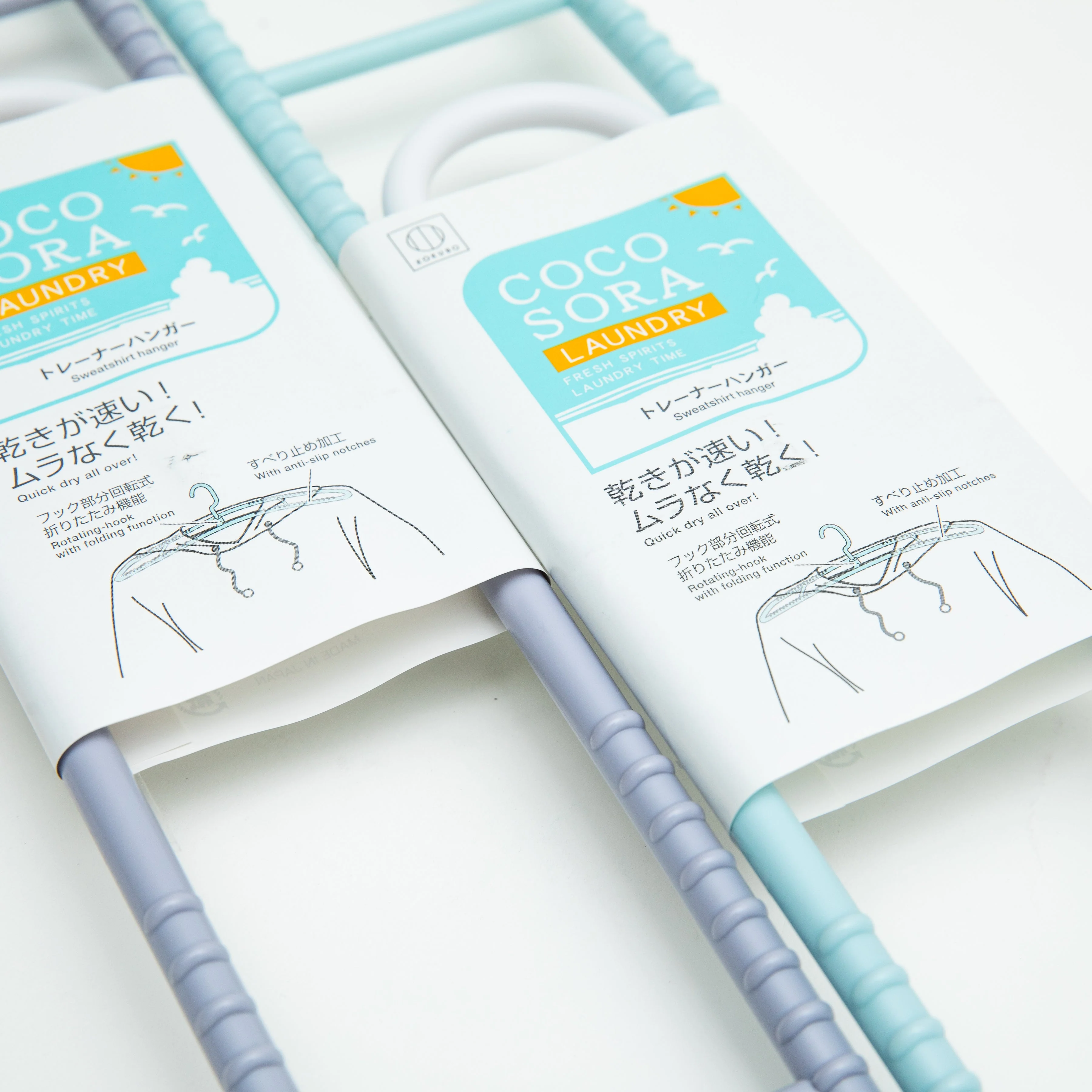 Kokubo Coco Sora Foldable Sweater Hanger with Rotating Hook - Image 3