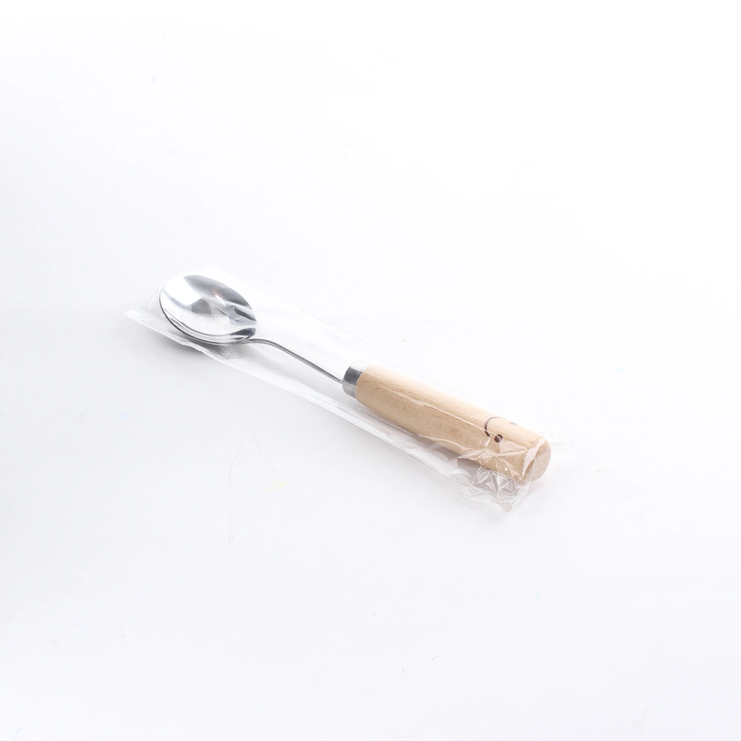 Smile Stainless Steel Dessert Fork with Wooden Handle 13.9cm - Image 3