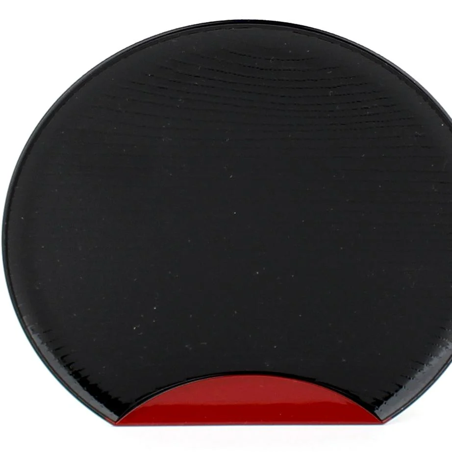 Black & Red Lacquer Half Moon Tray - Image 3