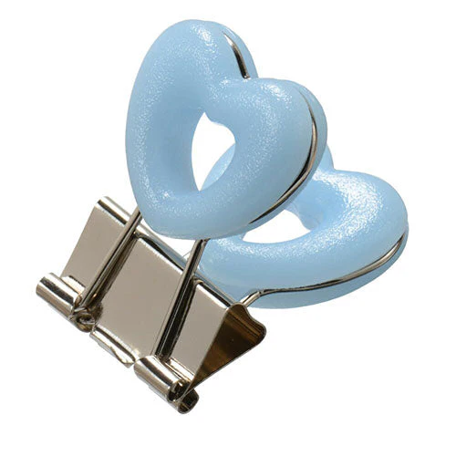 Velos Binder Clip Heart Clip Mini Blue - Image 2