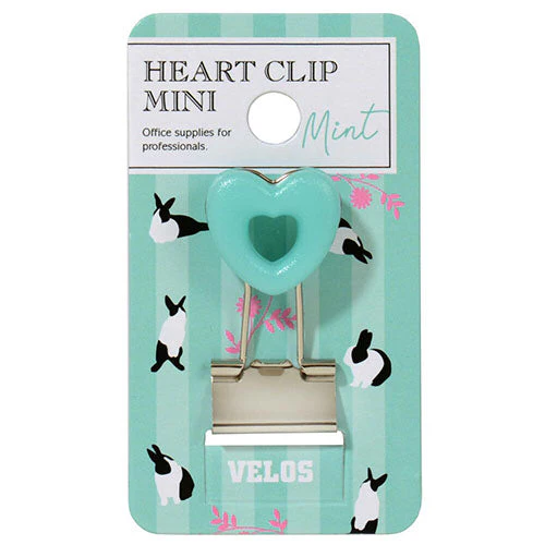 Velos Binder Clip Heart Clip Mini Blue - Image 4