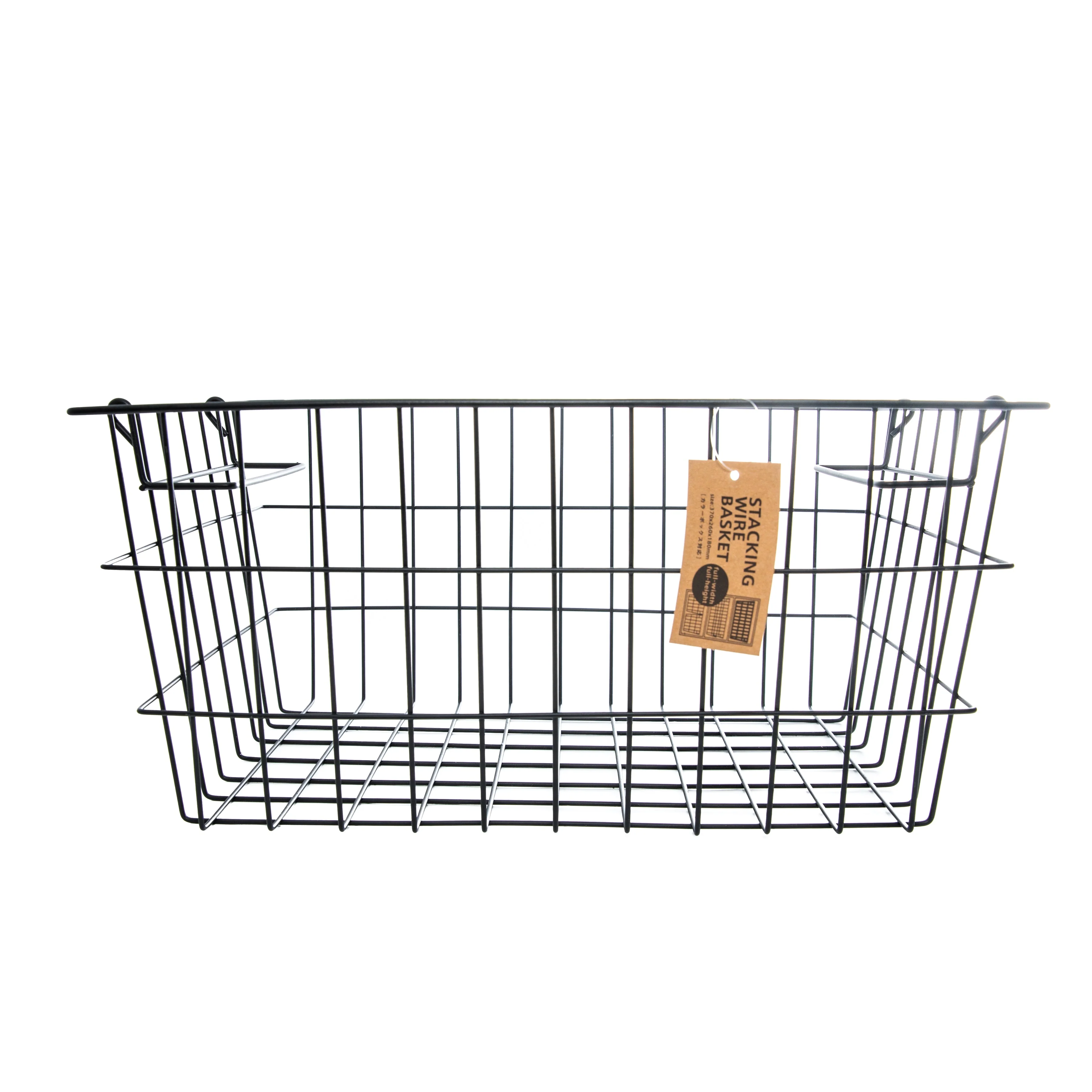 Iron Stackable Wire Basket with Handle - Image 4