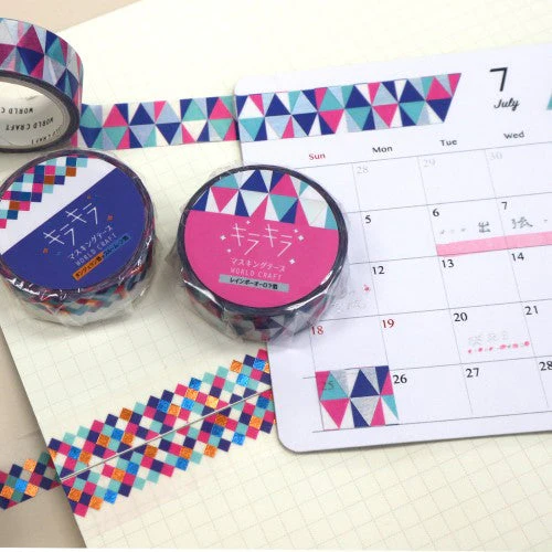 World Craft Glittery Cube Washi Masking Tape KRMT15-056 - Image 3