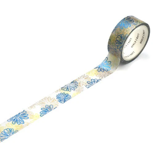 World Craft Glittery Gerbera Washi Masking Tape KRMT15-059 - Image 2