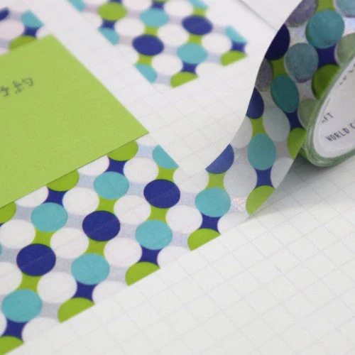 World Craft Glittery Polka Dots Washi Masking Tape KRMT15-054 - Image 3