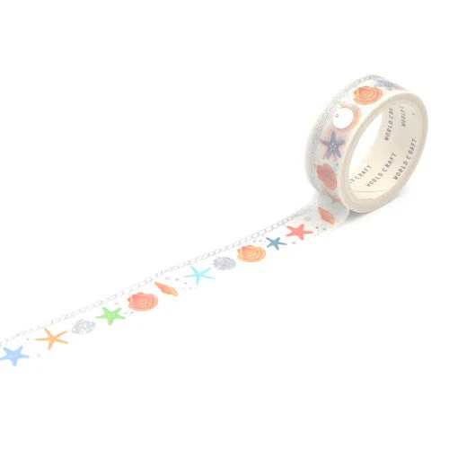 World Craft Glittery Sea Shell Washi Masking Tape KRMT15-063 - Image 2