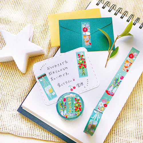 World Craft Washi Masking Tape Glittering Fresh Mass 15mm Ã— 5m Flowers - Image 3
