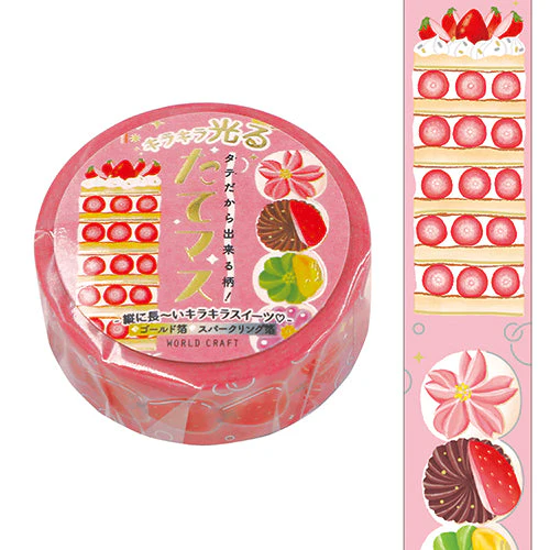 World Craft Washi Masking Tape Glittering Fresh Trout 15mm × 5m Sweets