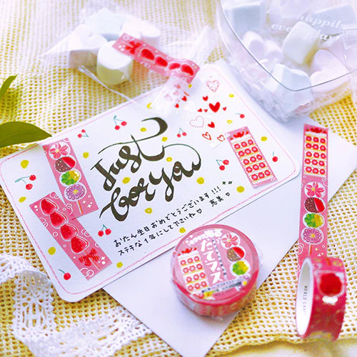 World Craft Washi Masking Tape Glittering Fresh Trout 15mm × 5m Sweets - Image 3